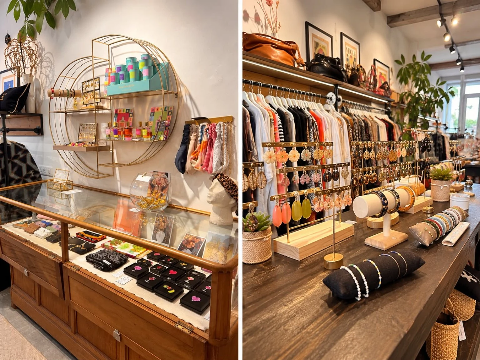 Bijoux et accessoires présentés dans la boutique de Céline